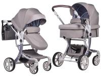 Farfello Коляска трансформер Aimile Original New Pearl  2-в-1 (Капучино NDP-4) / Родина бренда Польша / Легкая алюминиевая рама / Для детей с рождения до 3 лет / 6961136050359
