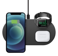 Uniq Беспроводное зарядное устройство Aereo Mag 3-in-1 magnetic wireless 15W +adapter Grey