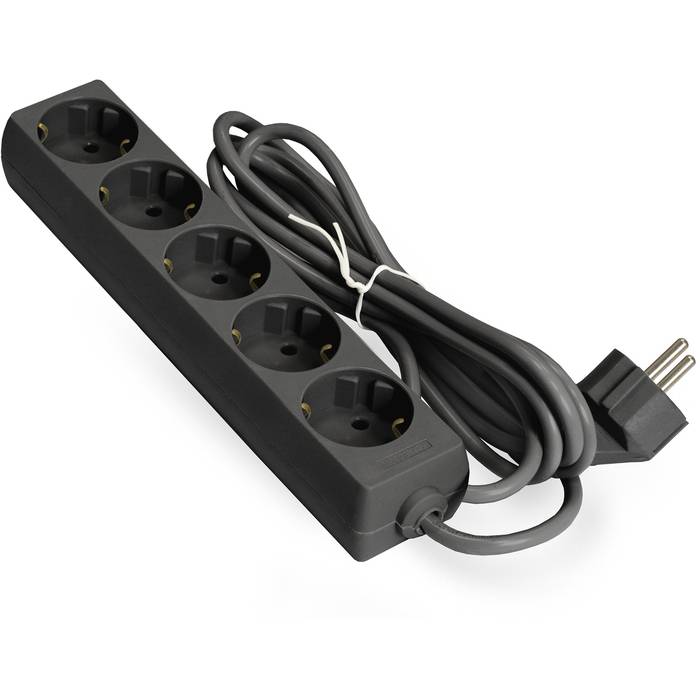 Удлинитель ExeGate ECE-5-5B (5 евророзетки с заземлением, 5м, черный) <EX285825RUS>