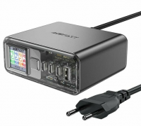 Acefast cетевое зарядное устройство, настольная станция для быстрой зарядки Z4 PD218W GaN, цвет: space gray 