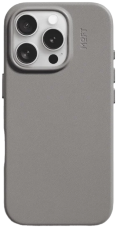 Moft Чехол для iPhone 16 Pro Max совместим с MagSafe, Snap Phone Case (Экокожа Movas) Серый