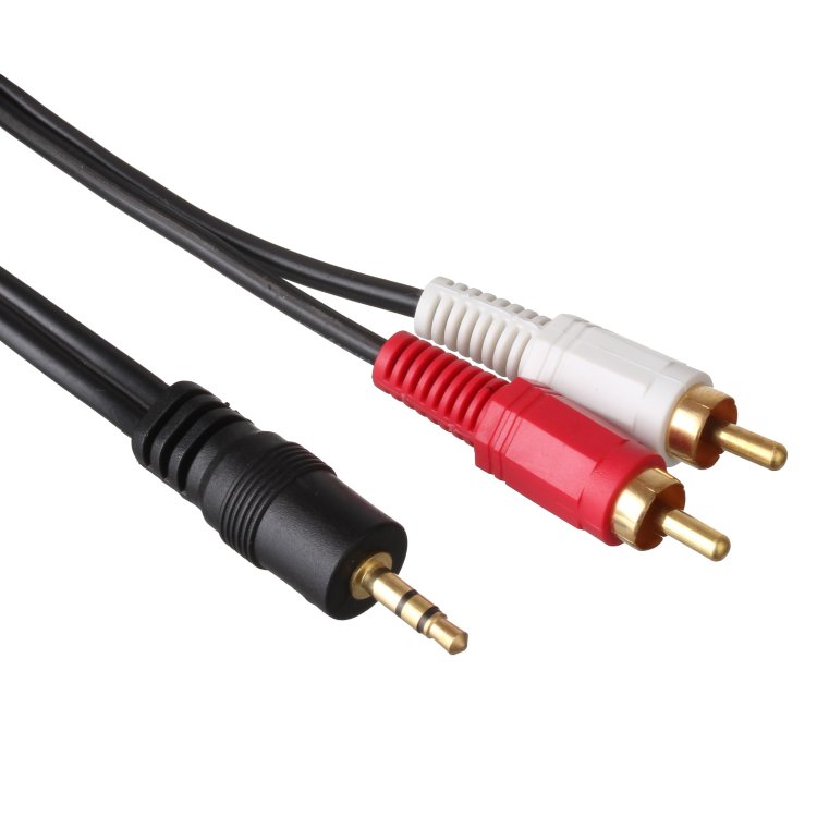 Кабель аудио (3.5mm Jack M -  2xRCA M)  5м Exegate, позолоченные разъемы 225928