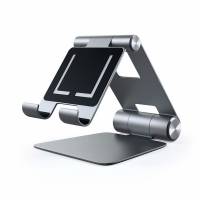 Satechi Подставка настольная R1 | Aluminum Multi-Angle Tablet Stand | Регулируемая высота и угол наклона | Совместим с большинством устройств | Складная и портативная | grey space																		