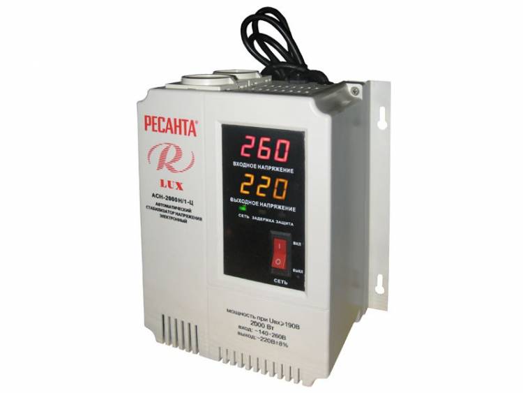 Стабилизатор напряжения серии LUX РЕСАНТА АСН-2000Н/1-Ц.