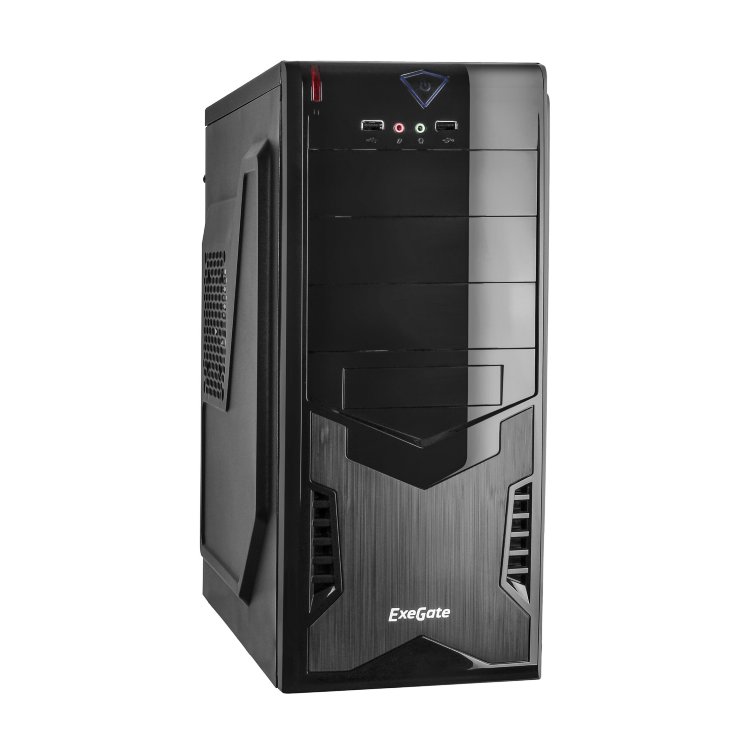 Корпус Miditower Exegate CP-601 Black, ATX, <CP350W, 80mm>, 2*USB, Audio 261448