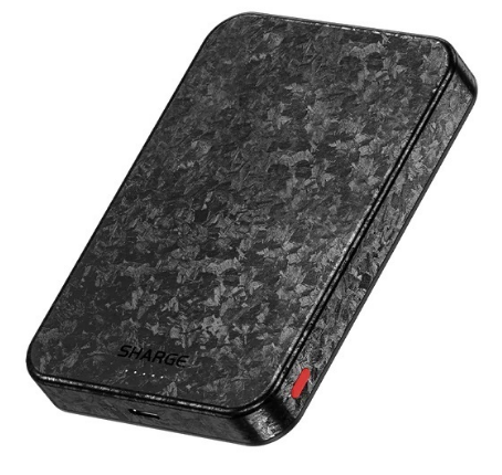 SHARGE Беспроводной Внешний Аккумулятор из углеродного волокна CarbonMag C2 | Емкость-10 000 мАч | USB-C вход/выход 