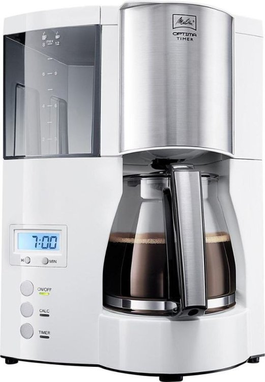 Кофеварка капельная Melitta Optima Timer 850Вт белый