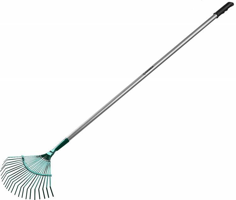 Веерные грабли GRINDA PROLine PR-40 ALU 440 х 250 х 1630 мм 22 плоских зубца алюминиевый черенок