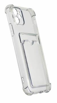 Силиконовый чехол на IPhone 11 с карманом для карт c усиленными бортиками