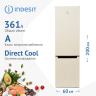 Indesit двухкамерный холодильник DS 4200 E | Общий объем: 361 л | Мощность замораживания: 4 кг/сут | Класс энергопотребления:  A | Габариты (ВxШxГ): 200x60x64 см | Цвет: Бежевый | Global