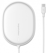 Беспроводное зарядное устройство BASEUS Light Magnetic BS-W518 + Кабель Type-C, 2A, 15W, белый WXQJ-02