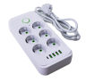 Tendenza TZ-SP003 Сетевой фильтр с заземлением на 6 розеток, 4 USB,1 Type-C 	 																		