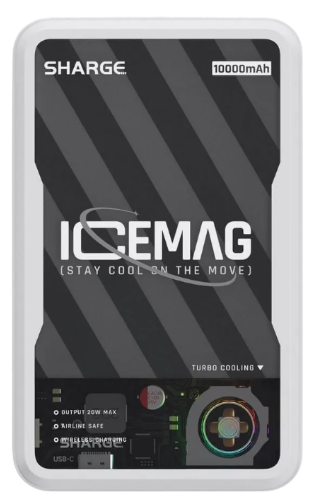 SHARGE Магнитный портативный пауэрбанк ICEMAG (SP020A) 10,000 мАч | USB-C (вход/выход) | Общая выходная мощность: до 15W 