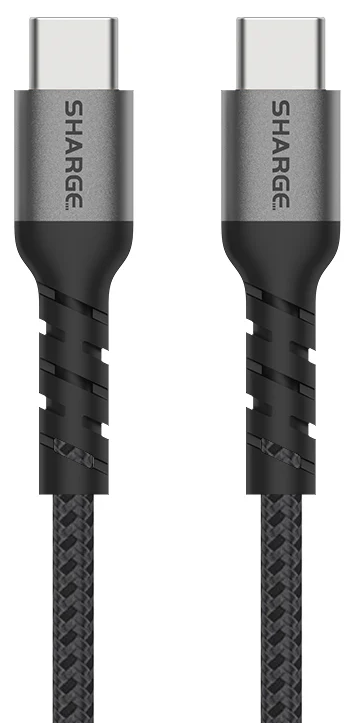 SHARGE Плетёный кабель SL100 1,5м | Алюминиевый сплав + TPE + нейлоновая оплетка | Мощность (Вт)-100