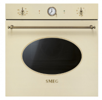 Smeg встраиваемый электрический духовой шкаф SFP805PO | Коллекция: Coloniale | Эмалированная сталь | 7 функций приготовления | Мощность: 3000 Вт | Размеры: 592x597x548 мм | Фурнитура: Латунная | Цвет: Кремовый