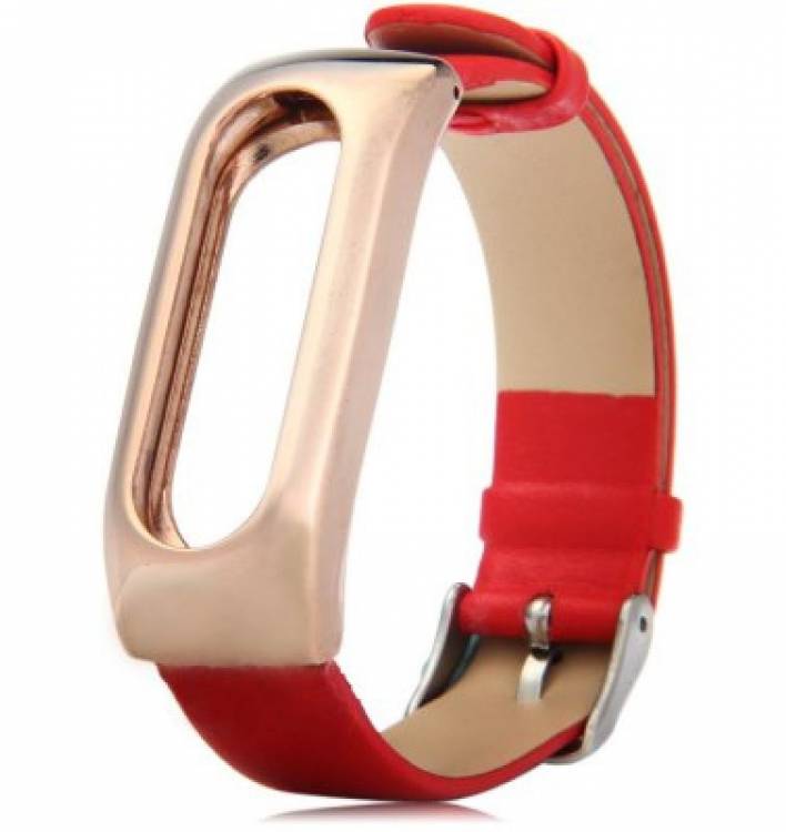 Ремешок кожаный для фитнес трекера Mi Band 4 красный