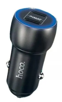 Автомобильное зарядное устройство HOCO Z48 Tough / 2xUSB-C, 3А, PD20W, 40W (черный) /