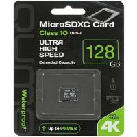 Карта памяти QUMO MicroSDXC 128GB 90/70 МБ/с UHS-I U3,  3.0 без адаптера SD, красная картонная упаковка (QM128GMICSDXC10U3NA)
