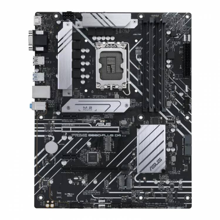 Материнская плата ASUS PRIME B660-PLUS D4 / LGA 1700, Intel B660, 4xDDR4-3200 МГц, 2xPCI-Ex16, 3xM.2, Standard-ATX Global
