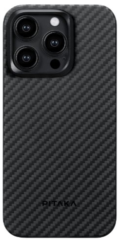 Рitakа Чехол MagEZ Case 4 для iPhone 15 Pro Max | черно-серый |  кевлар (арамид) | противоударный