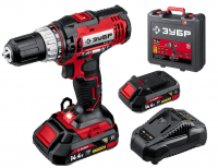 Зубр Аккумуляторная дрель-шуруповерт ДШЛ-145-22 | Серия-МАСТЕР | Количество аккумуляторов в комплекте-2 (2Ач) | Крутящий момент-35 Нм | Напряжение аккумулятора-14.4 В | Количество скоростей-2 | Время заряда-1 ч