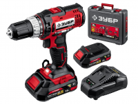 Зубр Аккумуляторная дрель-шуруповерт ДШЛ-185-22 | Серия-МАСТЕР | Количество аккумуляторов в комплекте-2 (2Ач) | Крутящий момент-40 Нм | Напряжение аккумулятора-18 В | Количество скоростей-2 | Время заряда-1 ч