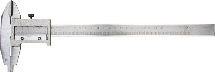Россия 250мм, шаг 0,1мм Штангенциркуль металлический тип 1, класс точности 2