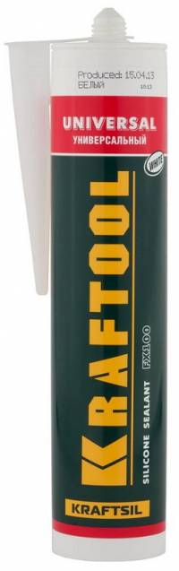 Герметик силиконовый Kraftool 300мл белый, Универсальный, 41253-0