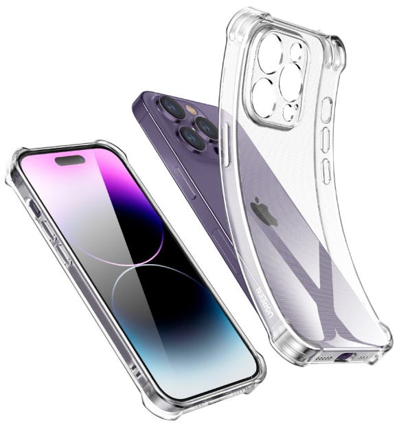 Ugreen Защитный чехол LP603 (90932) Bright Cushion Protective Case для iPhone 14 Pro с защитой углов от сколов. Цвет: прозрачный