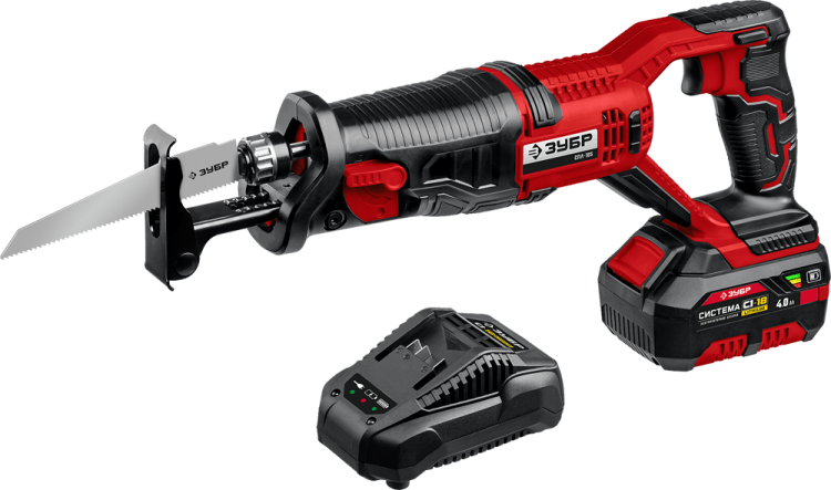 ЗУБР Пила сабельная аккумуляторная, 1 АКБ (4 Ач), в коробке СПЛ-185-41
