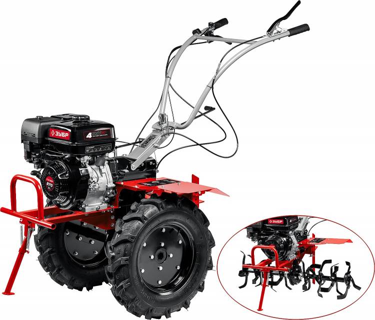 Мотоблок с ВОМ ЗУБР, 9 л.с.