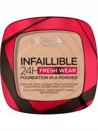 L'Oreal Paris / Пудра "INFAILLIBLE (ИНФАИБЛЬ) 24H FRESH WEAR" нового поколения, оттенок 130 натуральный бежевый
