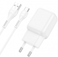 Зарядное устройство HOCO C96A USB + Кабель USB-Type-C, 2.1A White 