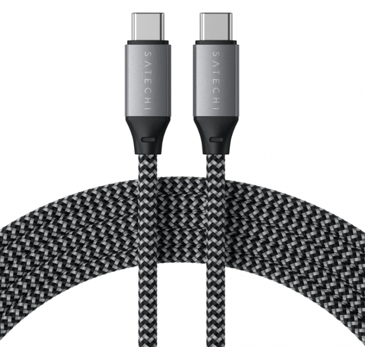 Satechi Кабель USB-C to USB-C 100W / Передача данных до 480 Мбит/с / длина 2 м / для смартфона / планшета / ноутбука / цвет: серый космос