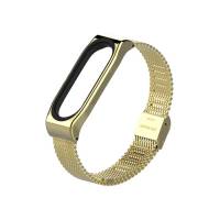 Ремешок металлическая сетка MILAN  для фитнес трекера Xiaomi Mi Band 4 золотистый