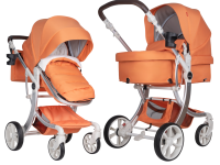 Farfello Коляска трансформер Aimile Original New Pearl NDP-6 Коралловая Роза /Родина бренда Польша / Легкая алюминиевая рама / Для детей с рождения до 3 лет6961136063755