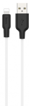 Кабель USB HOCO X21 Plus, USB - Lightning, 2.4А, 2 м, черный+белый