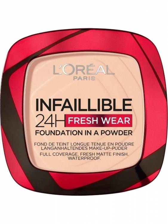 L'Oreal Paris / Пудра "INFAILLIBLE (ИНФАИБЛЬ) 24H FRESH WEAR" нового поколения, оттенок 180 Холодный песок, 30 мл