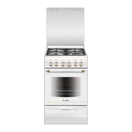 Gefest газовая плита 5100-02 0181 | Ретро | Количество конфорок: 4 | Объем духовки: 52 л | Электроподжиг | Габариты (ВхШхГ): 85х50х58.5 см | Цвет: Белый | Global