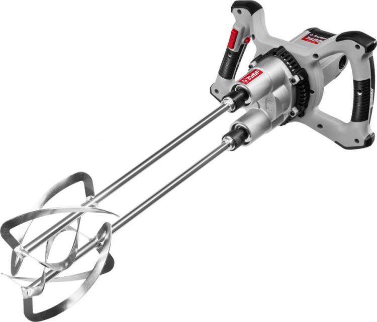 Миксер Зубр МРД-1400 строительный, двойной, 1400 Вт