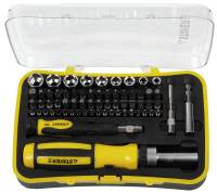 Stayer "MASTER" 65 предметов 25310-H65 Набор : Отвертка реверсивная с эргономичной ручкой, с насадками, в пластмассовом боксе