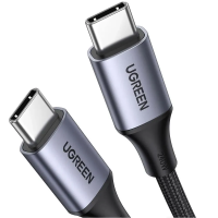 Ugreen Кабель US535 (90440) | USB-C to USB-C | 240W | Длина: 2м | PD Fast Charging Cable в оплетке | Цвет: серый космос