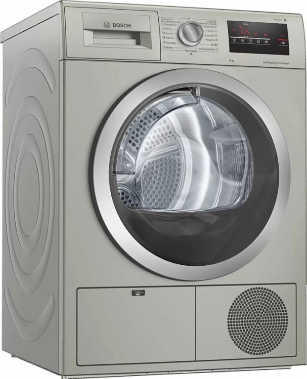 Bosch Сушильная машина WTN8543SME | Максимальная загрузка - 8 кг | Режимы: Спортивная одежда, Тонкое белье, Смешанное белье, Шерсть, Сушка в корзине, Деликатное белье, Allergy Plus/ Hygiene, Супербыстрая 15'/40' Сушка по времени холод/тепло