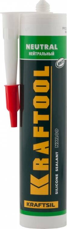 Герметик силиконовый Kraftool 300мл белый, нейтральный, 41257-0