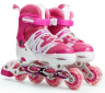 Ролики раздвижные р.35-38 | Коньки роликовые детские | дышащая ткань | крепкая застежка | прочное шасси | для начинающих