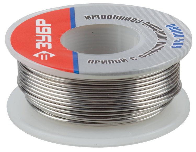 Зубр 60% Sn / 40% Pb, 100гр Припой оловянно-свинцовый