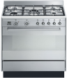 Smeg варочный центр SUK91MFX9 | Тип варочной панели: Газ | Тип основной духовки: Термовентилируемый | Объем духовки 115 л | Высота 94.1; Ширина 90;  Глубина 65.1 см | Страна  Италия