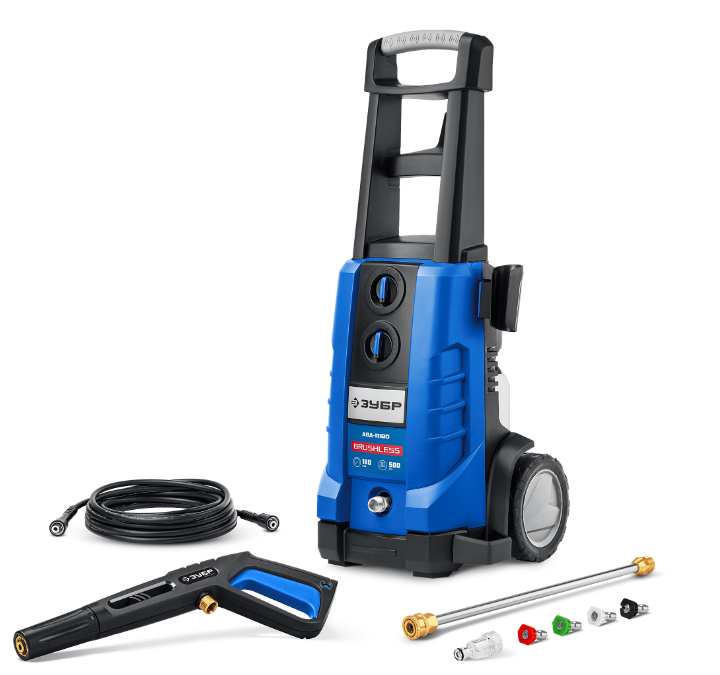 ЗУБР профессиональная мойка высокого давления АВД-П180, максимальное давление 180 bar, производительность 500 л/ч, мощность 2300 Вт, пистолет МИГ-280