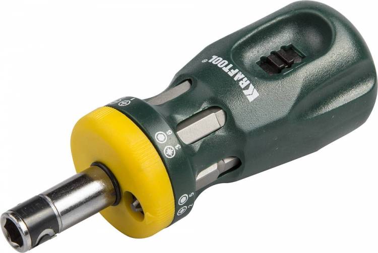 Набор Kraftool 26161-H13 Отвертка "BIT LOCK" реверсивная с битами, 12-в-1