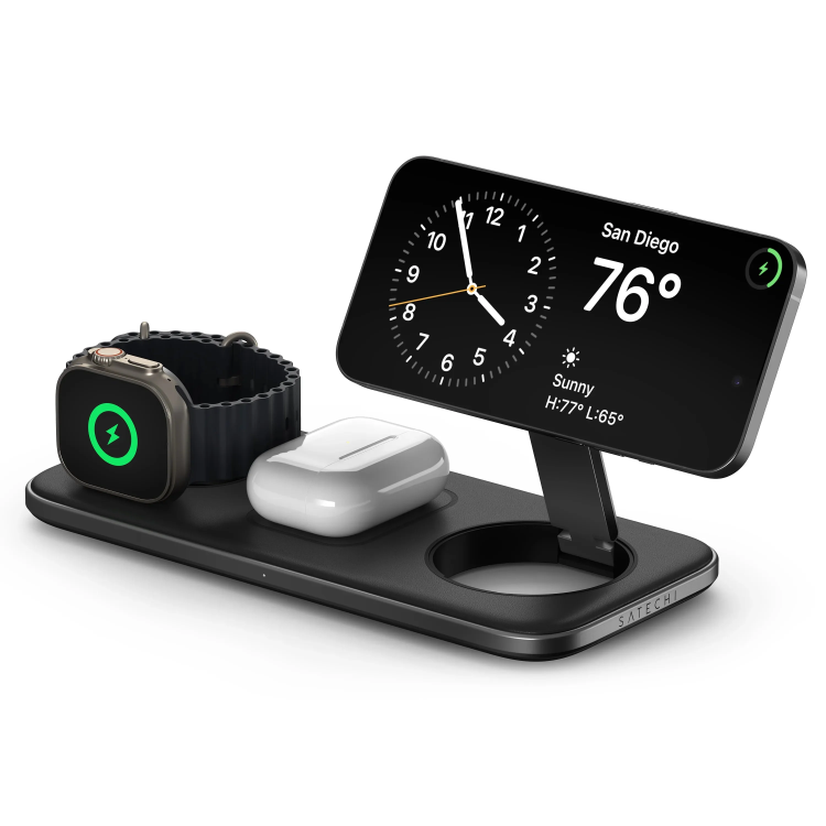 Satechi Qi2 Trio Беспроводная док-станция 3-в-1 для IPhone / AirPods / Apple Watch
